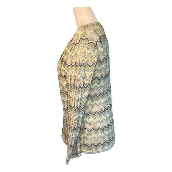 Sigrid Olsen Chevron Stripe Cardigan Sweater MP - Picture 2 of 9